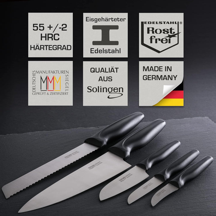 NEU| SOLINGEN WAVE| Küchenmesserset - Messerset 6 tlg.| rostfreie, eisgehärtete & scharfe Messer, 10