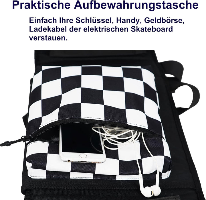 QOPET Skateboard Rucksack aus verdicktem 900D Oxford, Cruiser Board Tasche wasserdicht Elektrische S