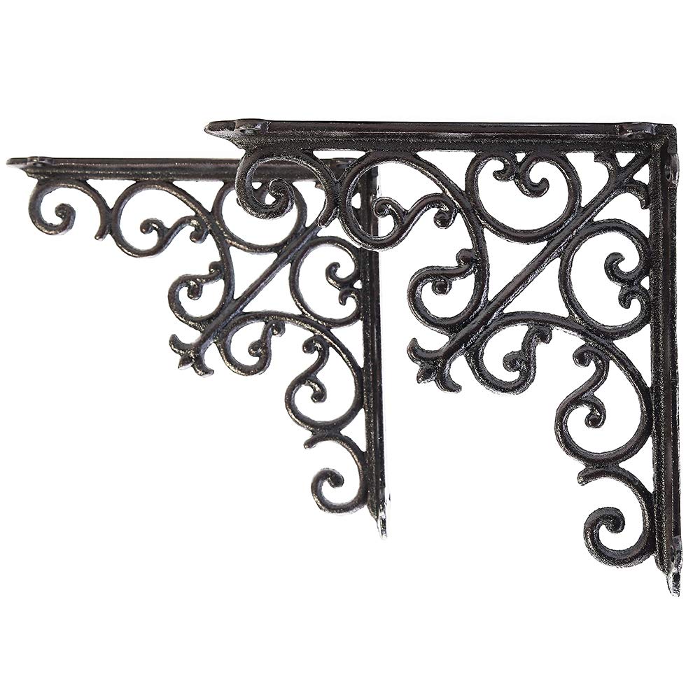 Sungmor Regalhalterungen aus Gusseisen, Wandmontage, robust und stabil, 90 ° rechtwinklig, Wandplatt