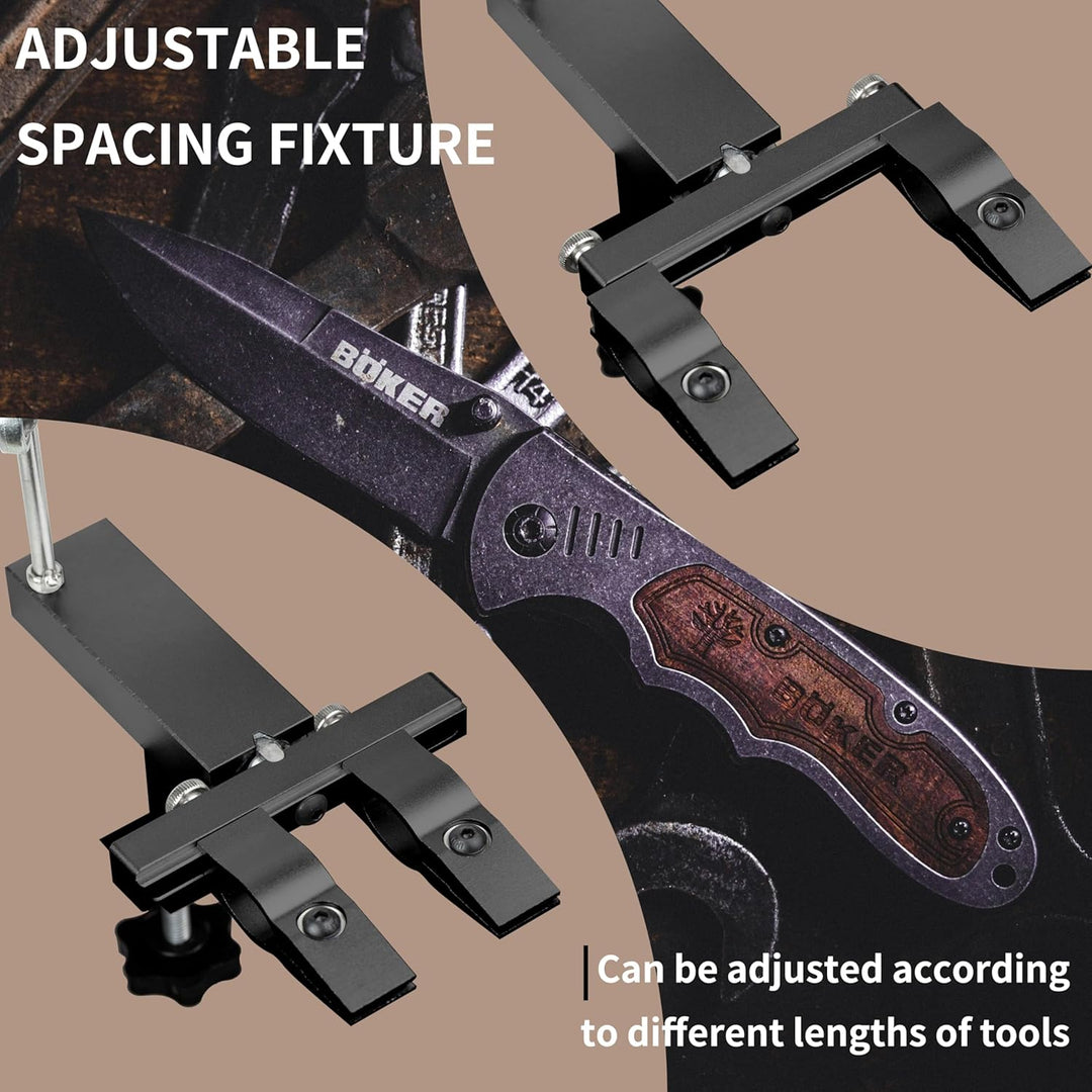 CWOVRS Messerschärfsystem, 360° Dual Klemmensystem Schnellspann-C-Klemme Messerschleifer, 2-Fach Win