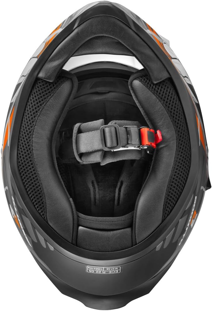 Bogotto V128 Naga Helm XL schwarz/orange, XL schwarz/orange