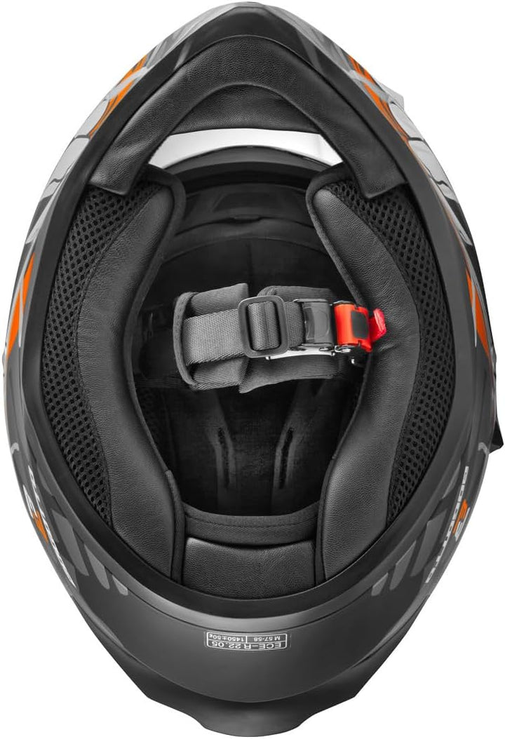 Bogotto V128 Naga Helm XL schwarz/orange, XL schwarz/orange