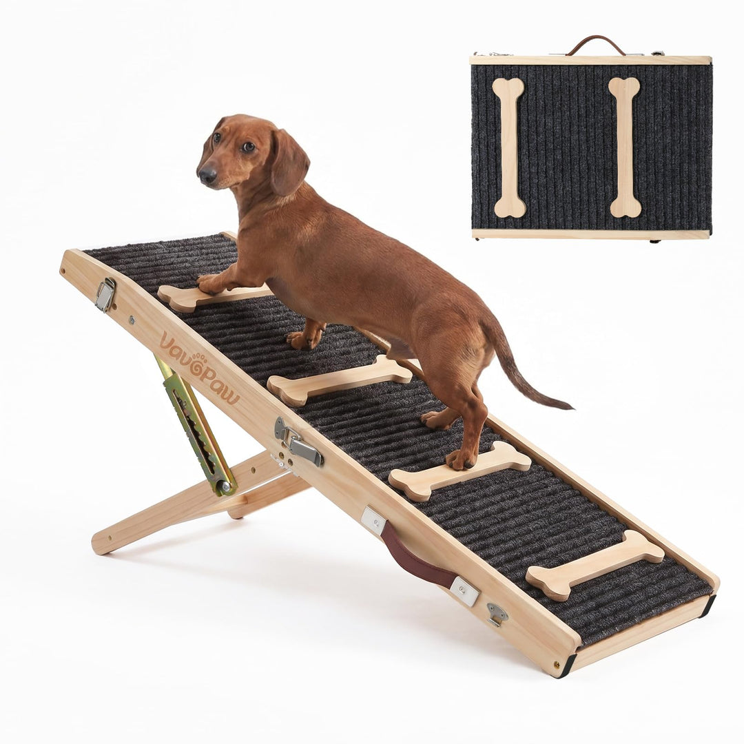 VavoPaw Hunderampe für Sofa und niedrige Möbel, Rampe für Kleine Hunde bis 15 kg, 7 Einstellbar Höhe