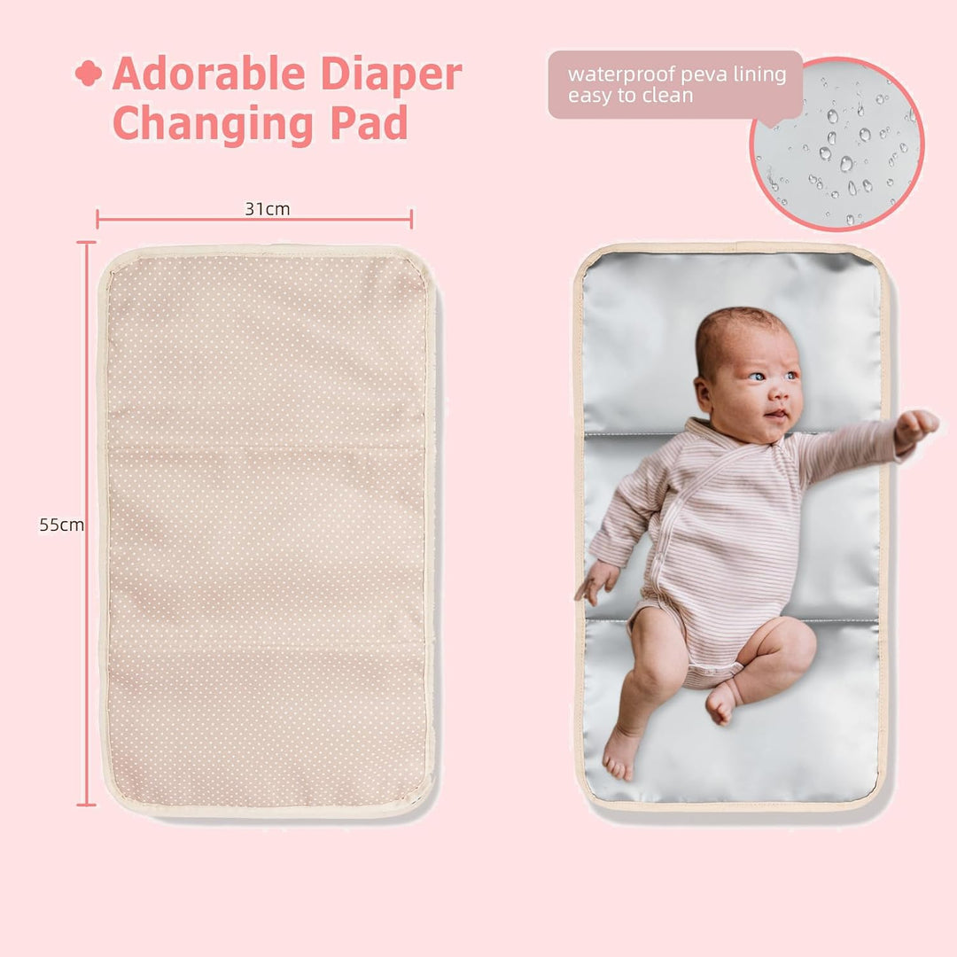 Leila Wickelrucksack mit verstellbaren Schultergurten, Kinderwagen-Clips und Wickelauflage – Modebew