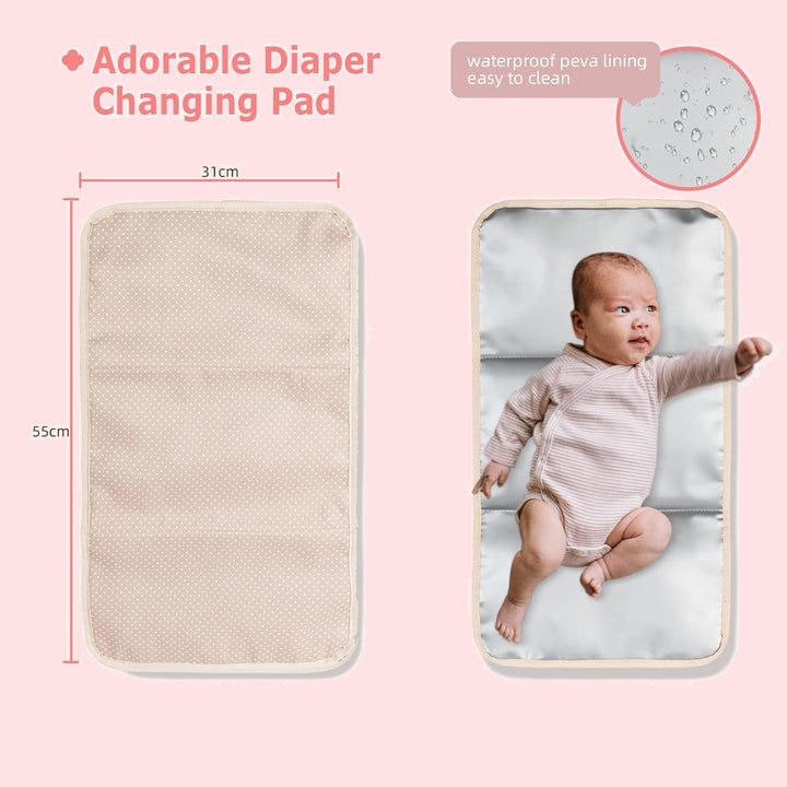Leila Wickelrucksack mit verstellbaren Schultergurten, Kinderwagen-Clips und Wickelauflage – Modebew