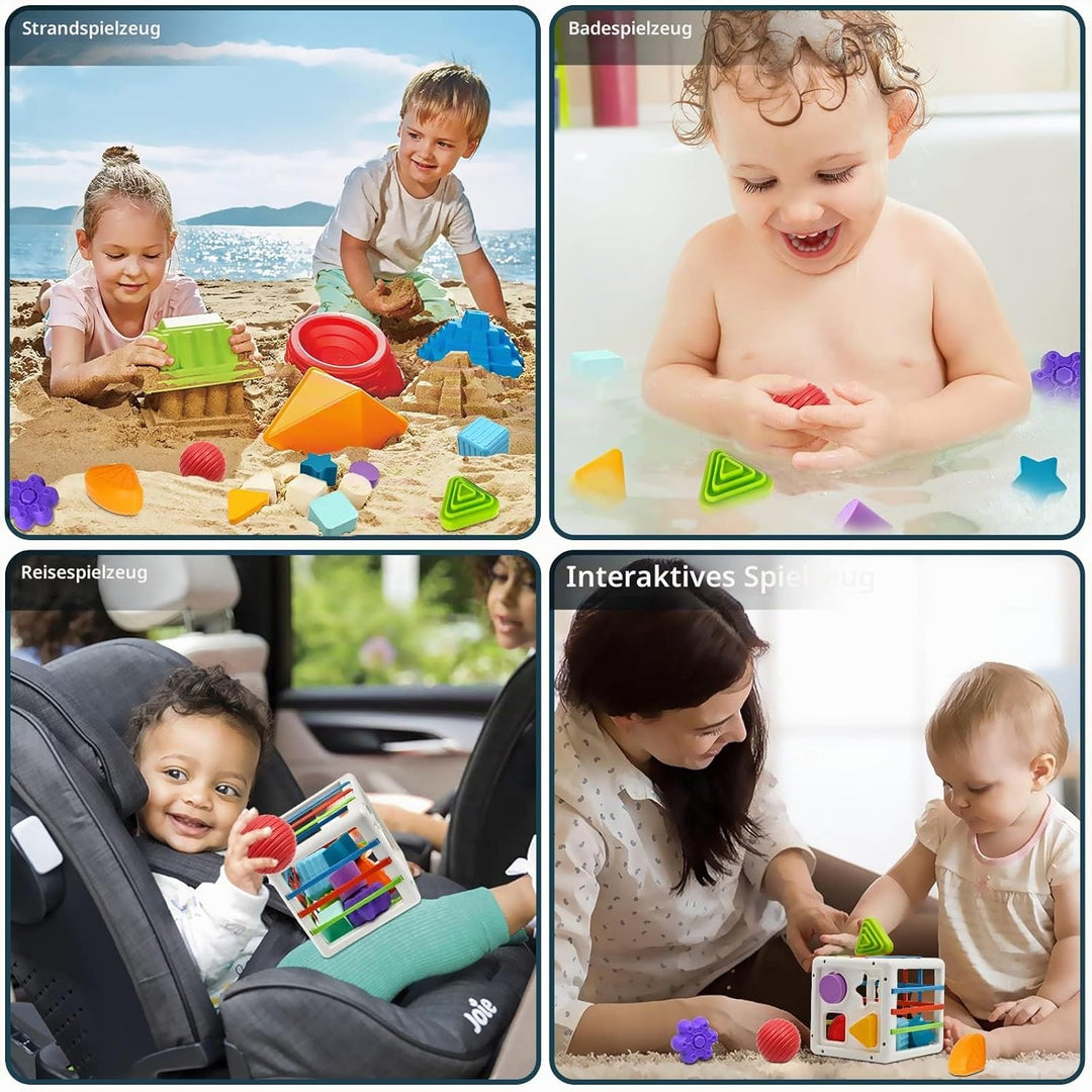 Mailesi HE0211 Baby Montessori Toys Sensory 1er Cadeaux D'anniversaire Sensorisches Spielzeug, Mehrf