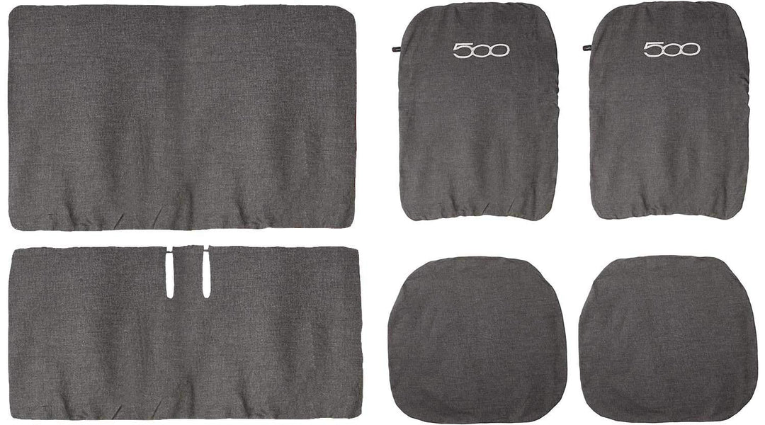 Lupex Shop FIAT 500 einfarbige Sitzbezüge - Jeans schwarz