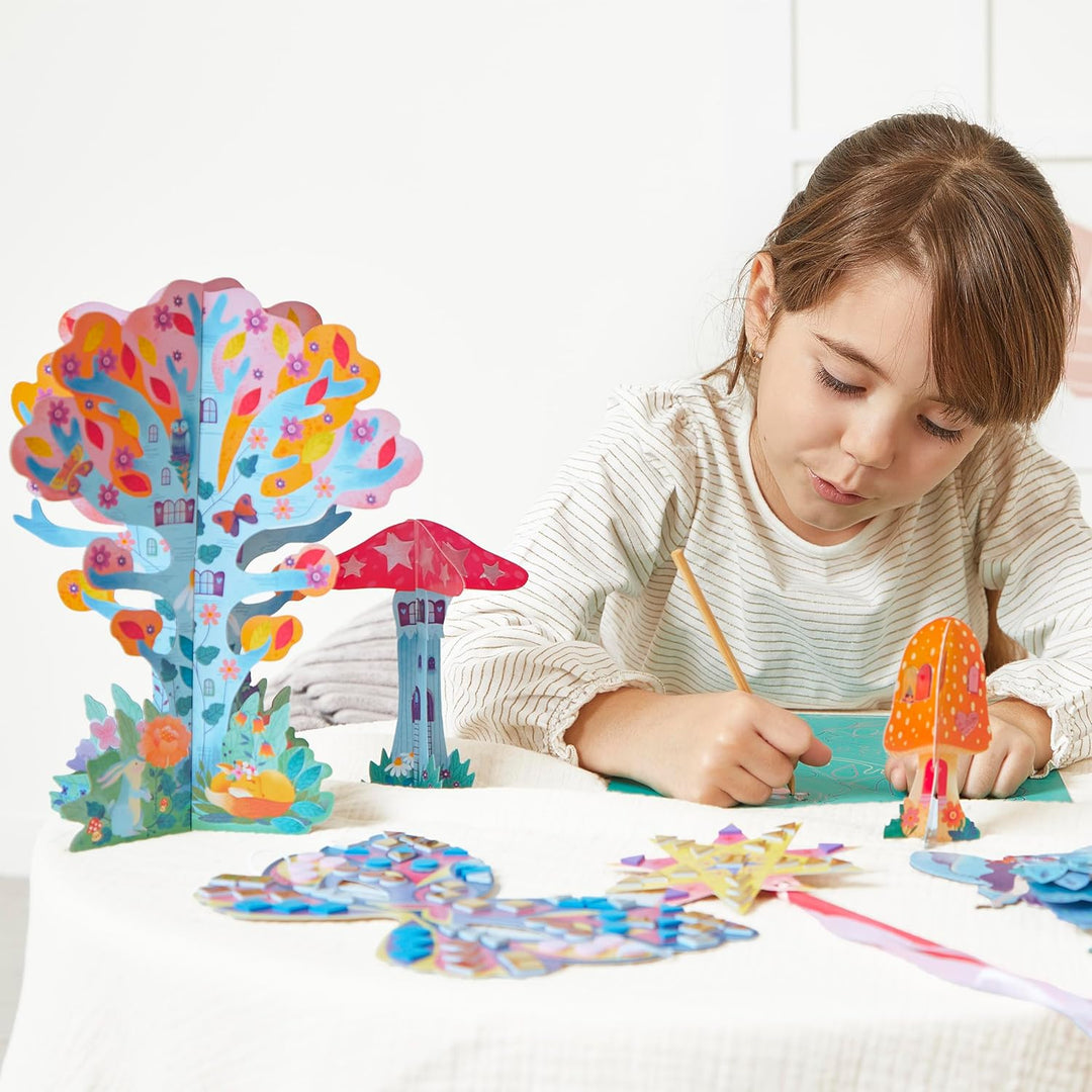 Janod J09175 Multi-Aktivitäts-Set-Thema Feen-11 Erfolge-Kreatives Basteln für Kinder-Schulung von Fi