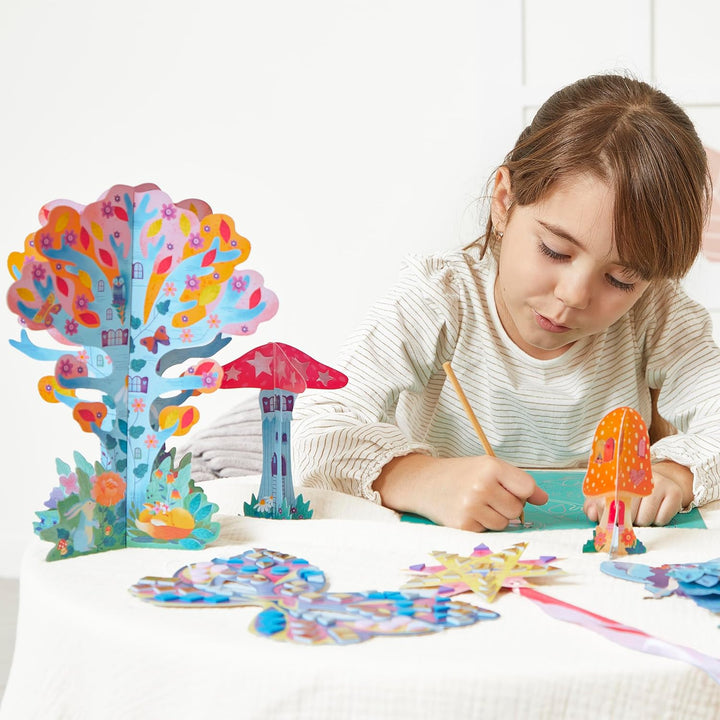 Janod J09175 Multi-Aktivitäts-Set-Thema Feen-11 Erfolge-Kreatives Basteln für Kinder-Schulung von Fi