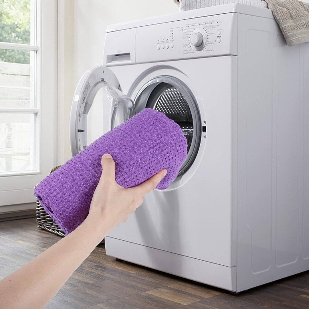 Polyte - Yoga Handtuch aus Mikrofaser mit Rutschfester Silikon Unterfläche und Elastischen Bändern,