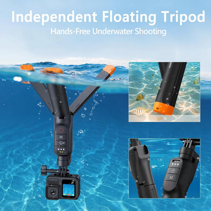 Schwebender Handgriff Selfie Stick Stativ Wasserdicht Ausziehbares Selfie Einbeinstativ Griff mit Bl