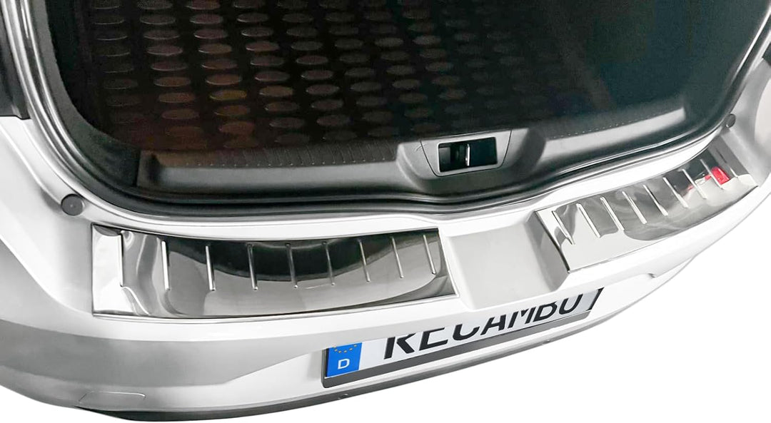 RECAMBO Ladekantenschutz Edelstahl kompatibel für Renault Megane IV Schrägheck | ab 2016 - Hochglanz