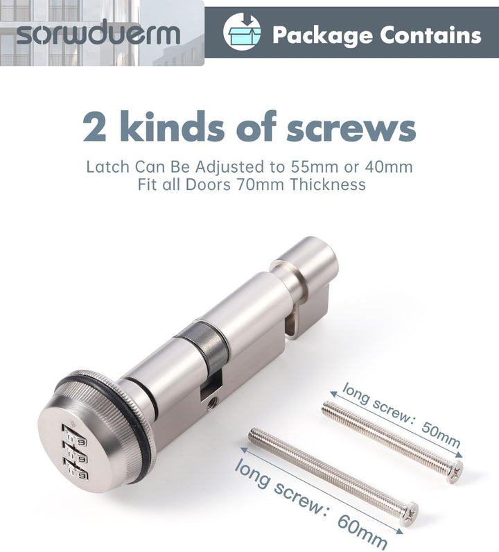 1P 70mm(35/35T) Silber Daumen Drehen Euro-Zylinder Tür Barrel Lock Anti-Bump Anti Drill hohe Sicherh