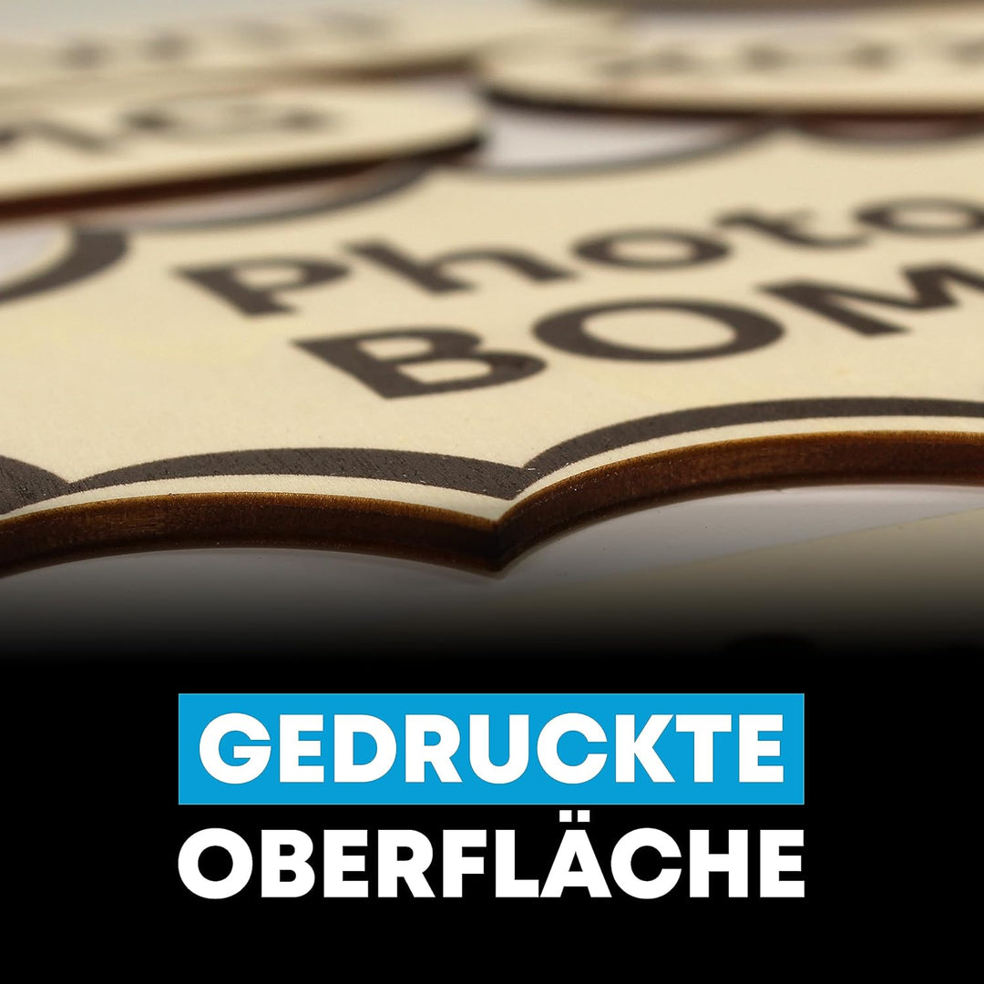 Holzura Fotobox Accessoires Hochzeit Requisiten, Schilder aus Holz mit Sprüchen, Wedding Props Zubeh