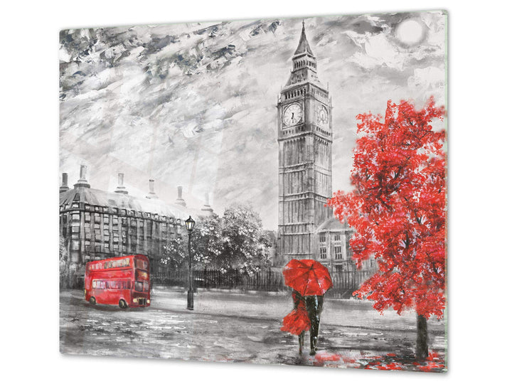 Küchenbrett aus Hartglas und Induktionskochplattenabdeckung – Schneideplatten SINGLE mit 60 x 52 cm
