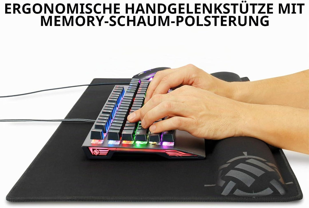 ENHANCE Extra Grosses Gaming Mousepad mit Handauflage (80,01 x 35 x 2.54 Zentimeter) - Tastatur Hand