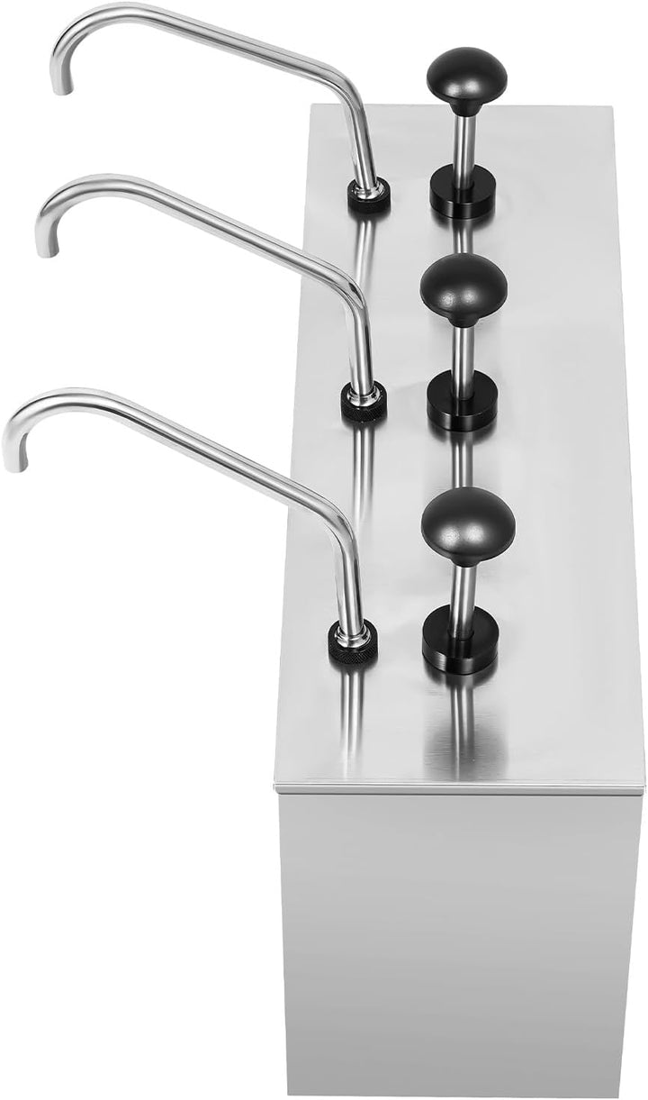 Sossenpumpenspender Dispenser 3×4L Saucenspender Edelstahl Sossenspender Pumpspender Senfspender Dos