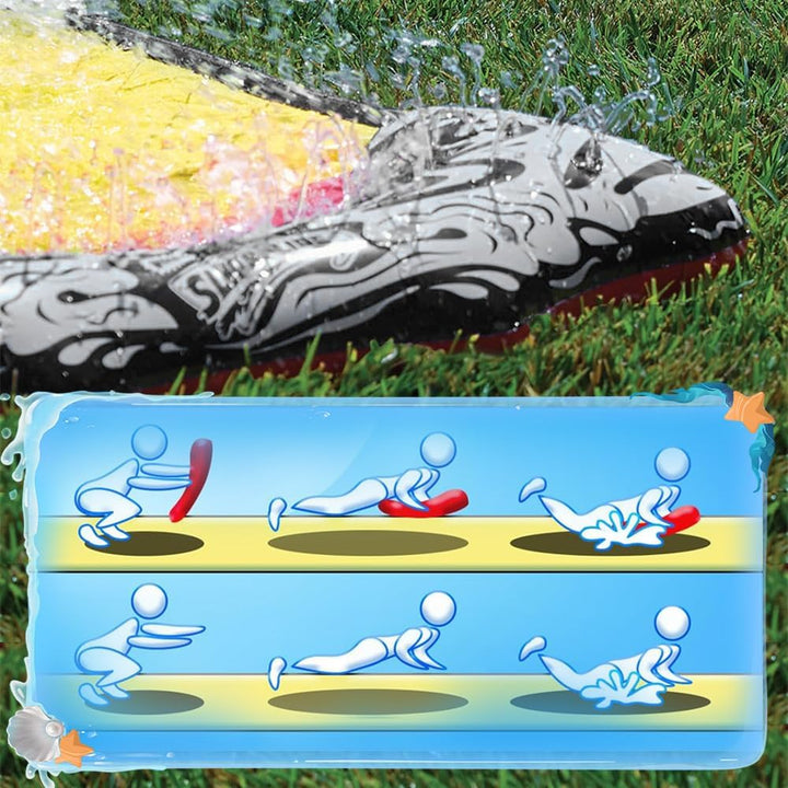 18ft/550cm Wasserrutsche Garten für Kinder, Rasen Wasserrutschen mit Bodyboards, Wasserrutschmatte m