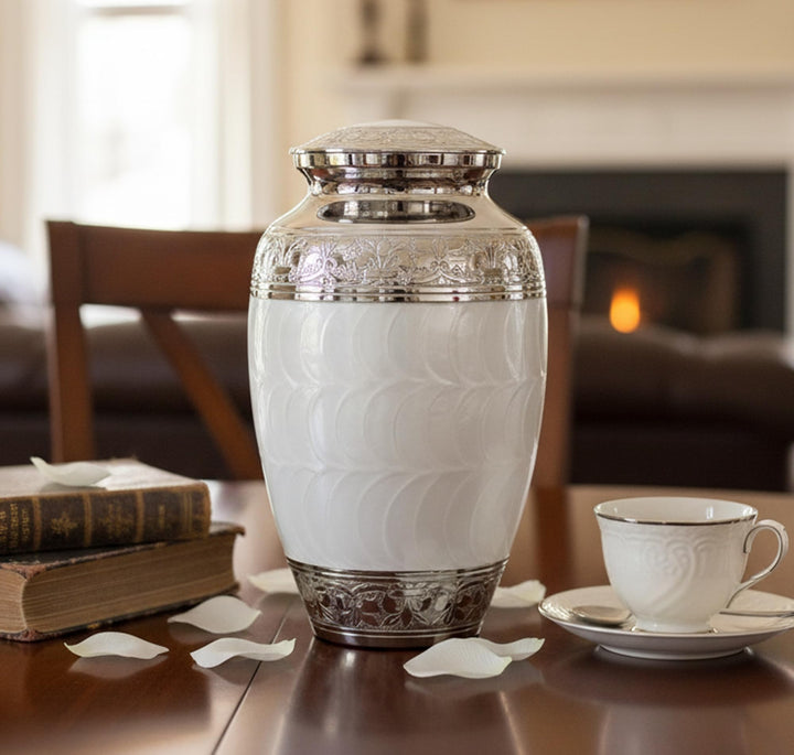 eSplanade Brass Cremation urn Memorial Container Jar Pot | Metal urns | Burial urn | Brass urn (Weis