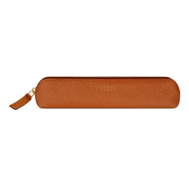 Audi 3152202100 Stiftmäppchen Leder Federmappe Etui Ringe Logo, braun
