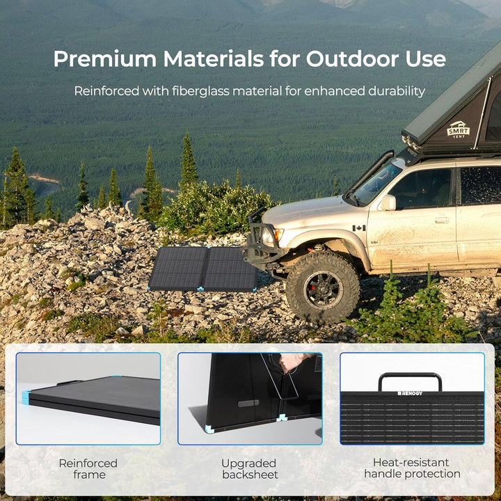 Renogy Faltbares Solarpanel, 100W, N-Typ-Zellen, Tragbares Faltbares Solarmodul, faltbar, wasserdich