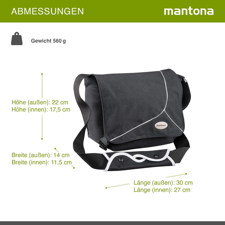 Mantona 111061 Mondstein SLR-Kameratasche (Messenger Bag, Universaltasche) schwarz/weiss