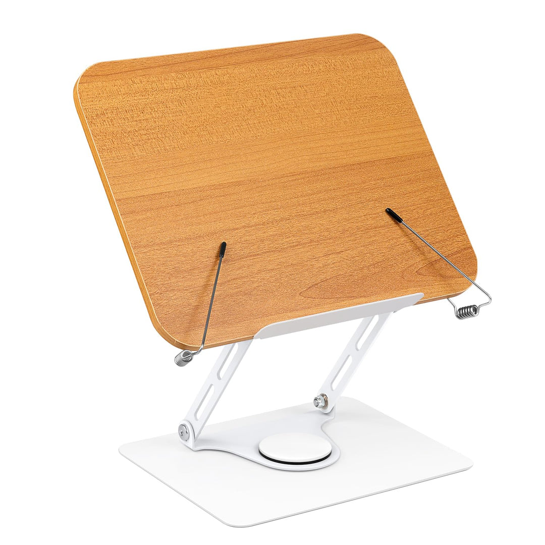 MSDADA Buchständer, Verstellbarer Buchhalter mit 360° drehbarer Basis, Kochbuchständer, Rezeptbuchha