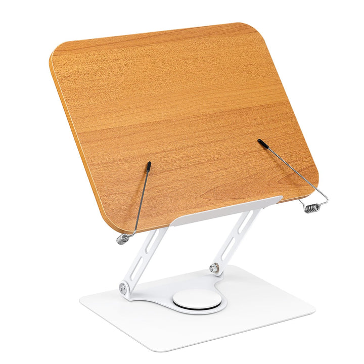 MSDADA Buchständer, Verstellbarer Buchhalter mit 360° drehbarer Basis, Kochbuchständer, Rezeptbuchha
