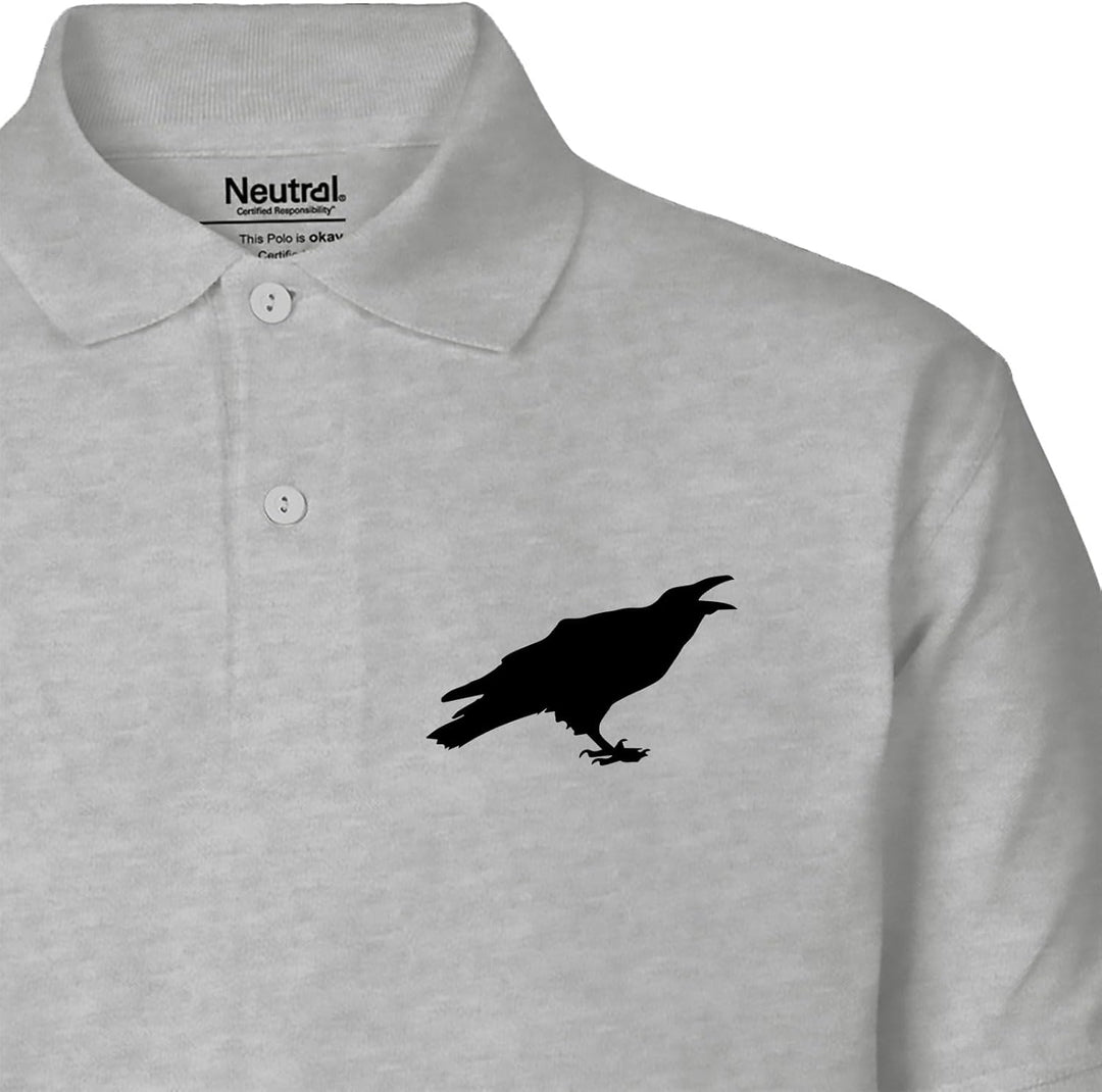 Huuraa Damen Polo Shirt Rabe Silhouette Geschenk Grösse XS-XXL Bio Baumwolle Fairtrade Rabe Geschenk