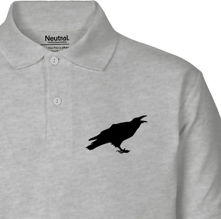 Huuraa Damen Polo Shirt Rabe Silhouette Geschenk Grösse XS-XXL Bio Baumwolle Fairtrade Rabe Geschenk