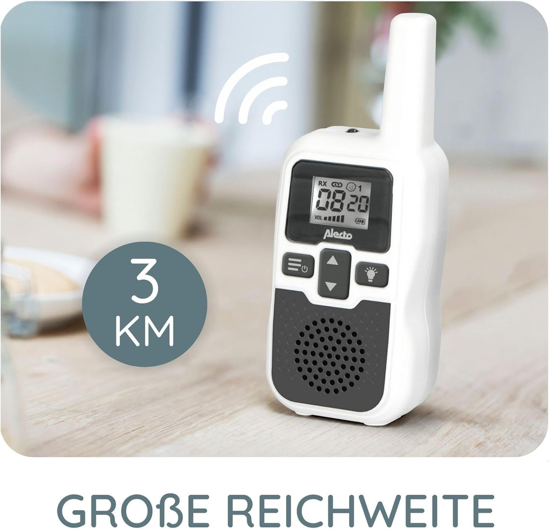 Alecto Baby DBX-80 - Babyphone mit Reichweite von bis zu 3.000 Metern - Weiss/Anthrazit