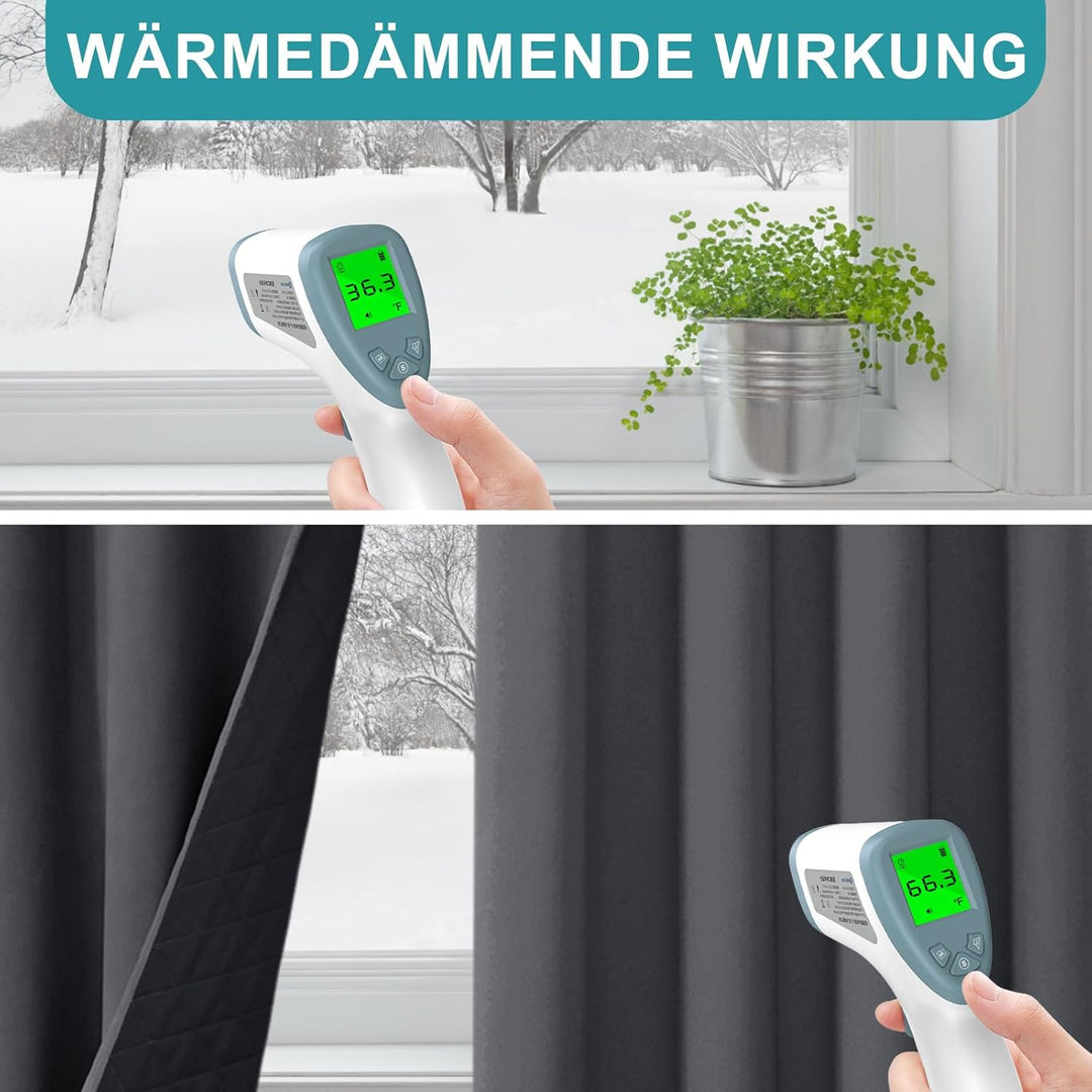 Lapalife Wärmeschutzvorhang für Tür Doppellagige Winter Vorhang mit Ösen Vorhänge Wärmeisolierend Vo
