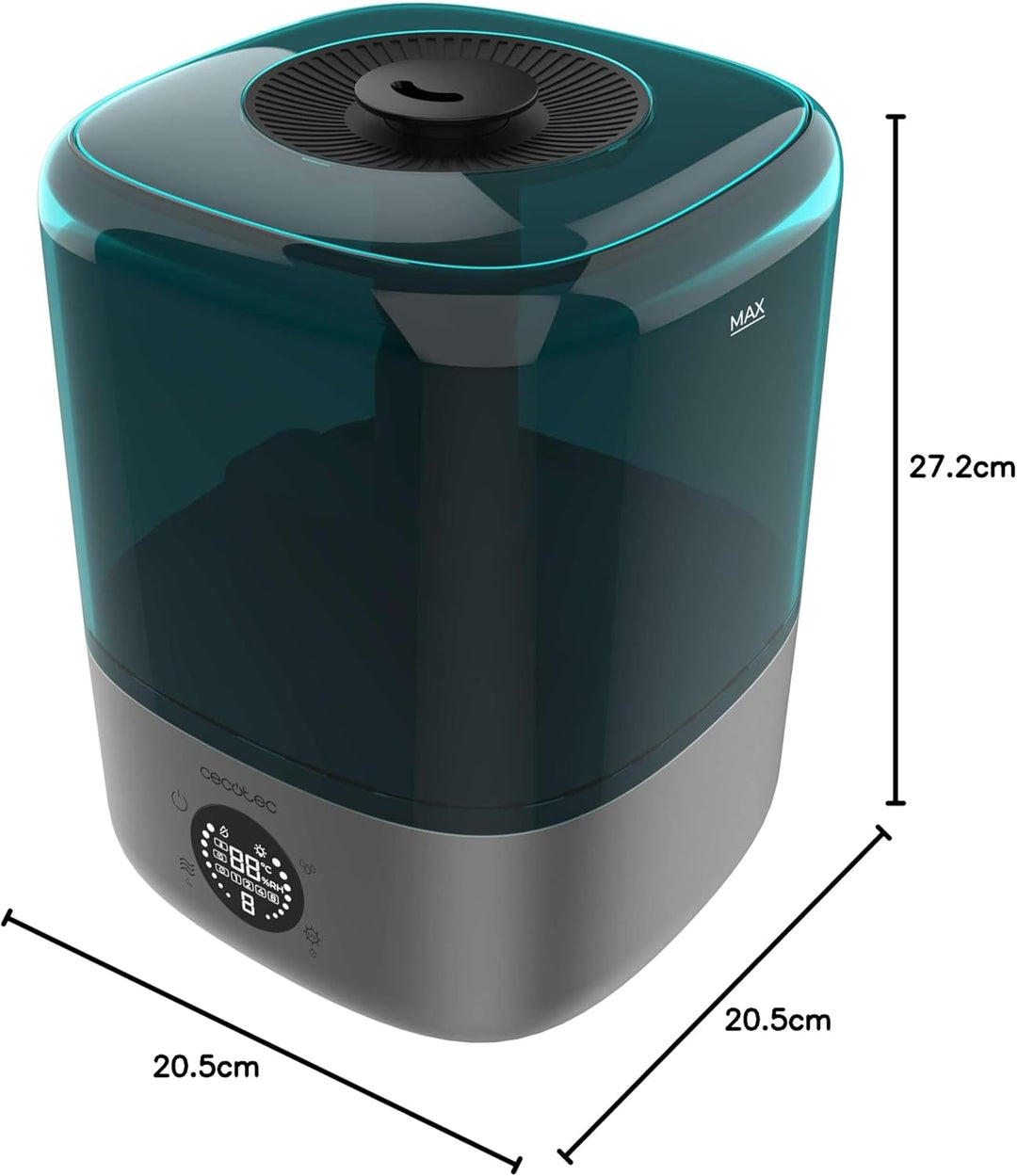 Cecotec Wasser-Luftbefeuchter mit Fernbedienung Breezecare 2900 Smart. 25W, maximale Befeuchtung 300