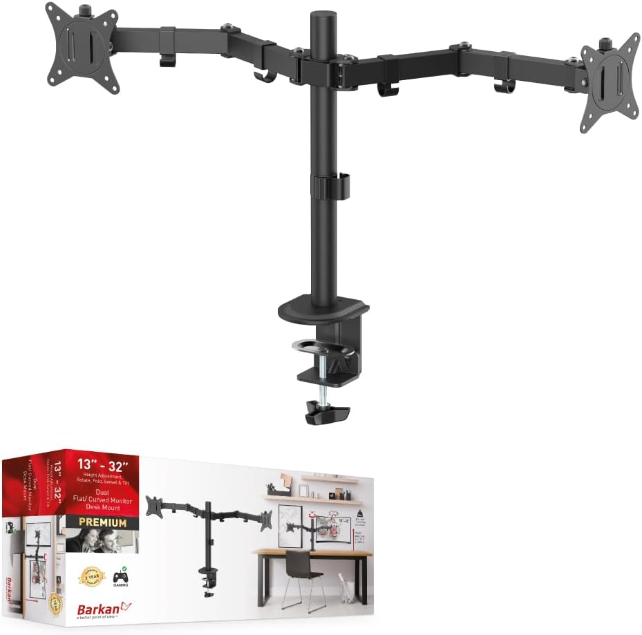 Barkan Doppel Monitor Halterung 13-27 Zoll LED/LCD Schreibtisch Bildschirm Halterung,Monitor Tischha