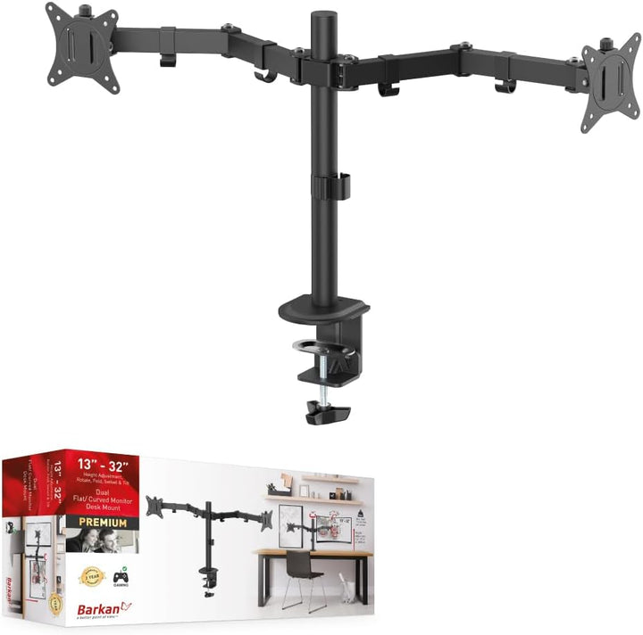 Barkan Doppel Monitor Halterung 13-27 Zoll LED/LCD Schreibtisch Bildschirm Halterung,Monitor Tischha