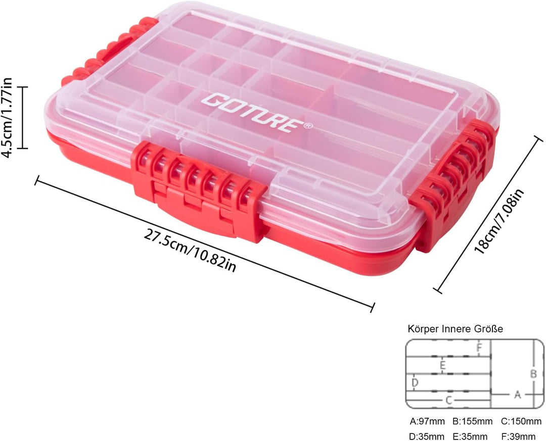 Goture Tacklebox,Kleinteilebox Angeln,Tackle Box Angeln,Köderbox,Angelbox kiste koffer，Angelzubehör