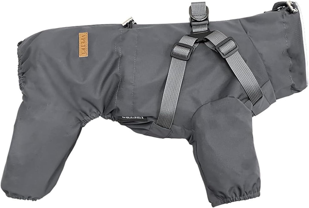 Hundegeschirr, Regenmantel, verstellbar, 4 Beine, Hundejacke mit Geschirr, reflektierender Overall,