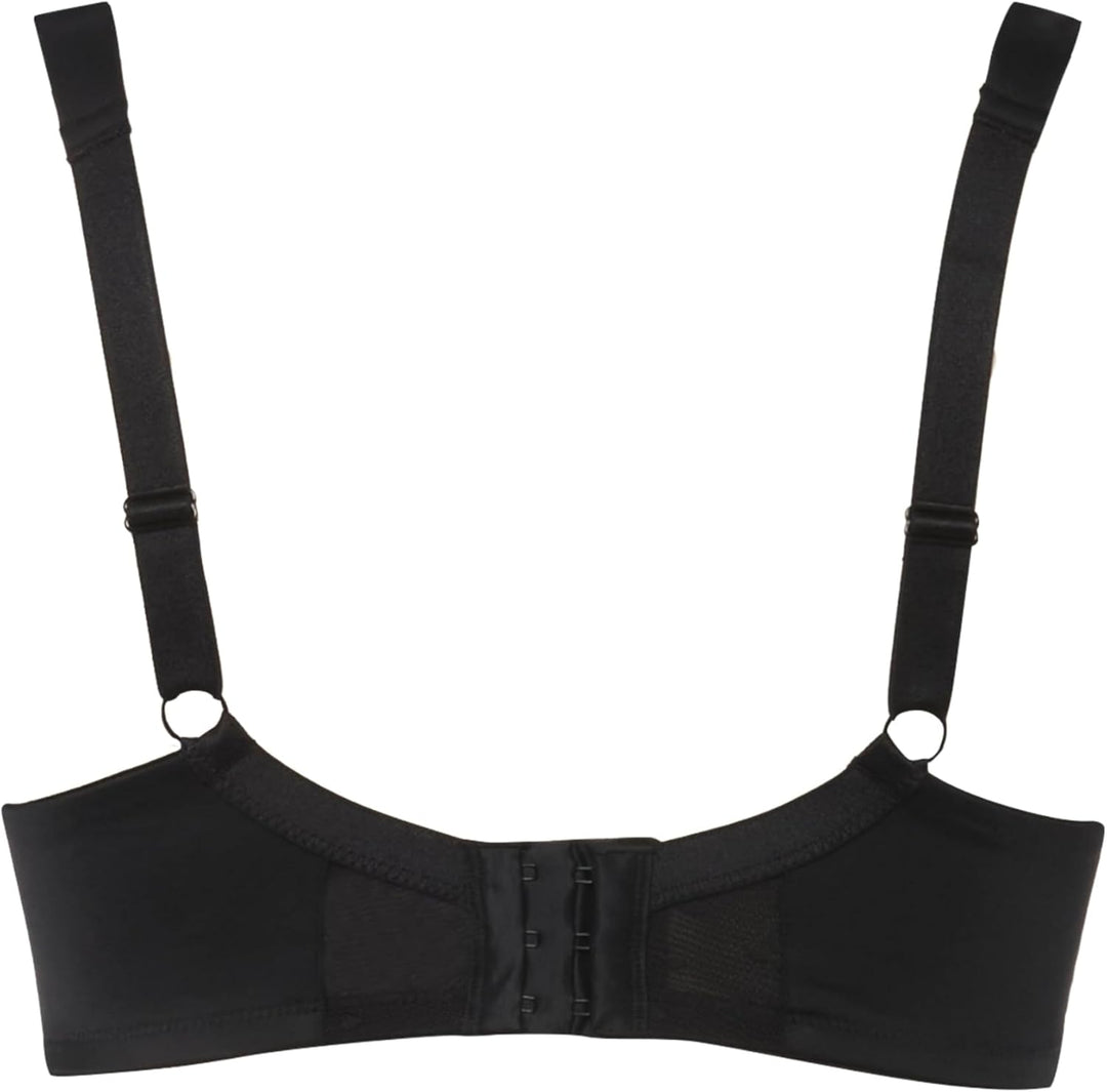 Ulla Popken Damen Bügel, Mesh-kante, Cup B-F BH 85B Schwarz, 85B Schwarz