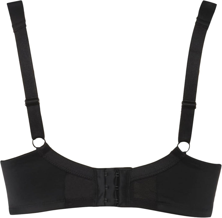 Ulla Popken Damen Bügel, Mesh-kante, Cup B-F BH 85B Schwarz, 85B Schwarz