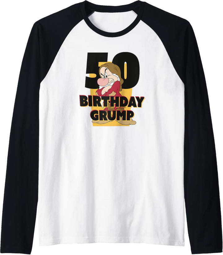 Disney Snow White Grumpy Fiftieth Birthday Grump Raglan