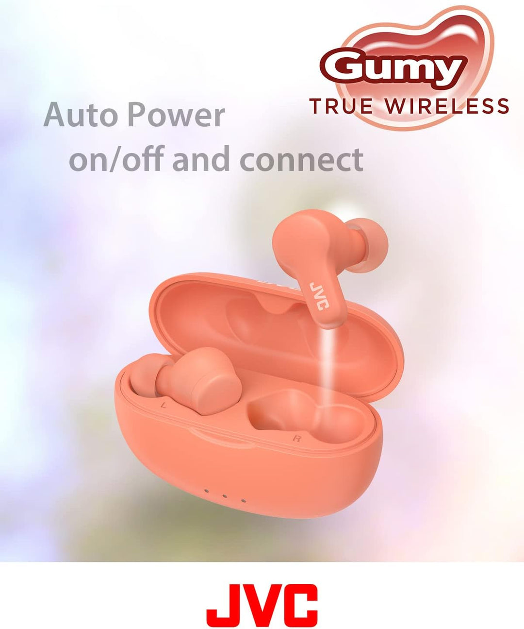 JVC HA-Z77T-P Gumy True Wireless Kopfhörer mit weichen Elastomer Ohrstöpseln, 3 Sound-Modi, Bluetoot