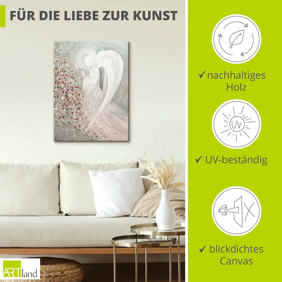 ARTland Leinwandbilder Wandbild Bild auf Leinwand 45x60 cm Wanddeko Engel Flügel Fantasy Religion Ab