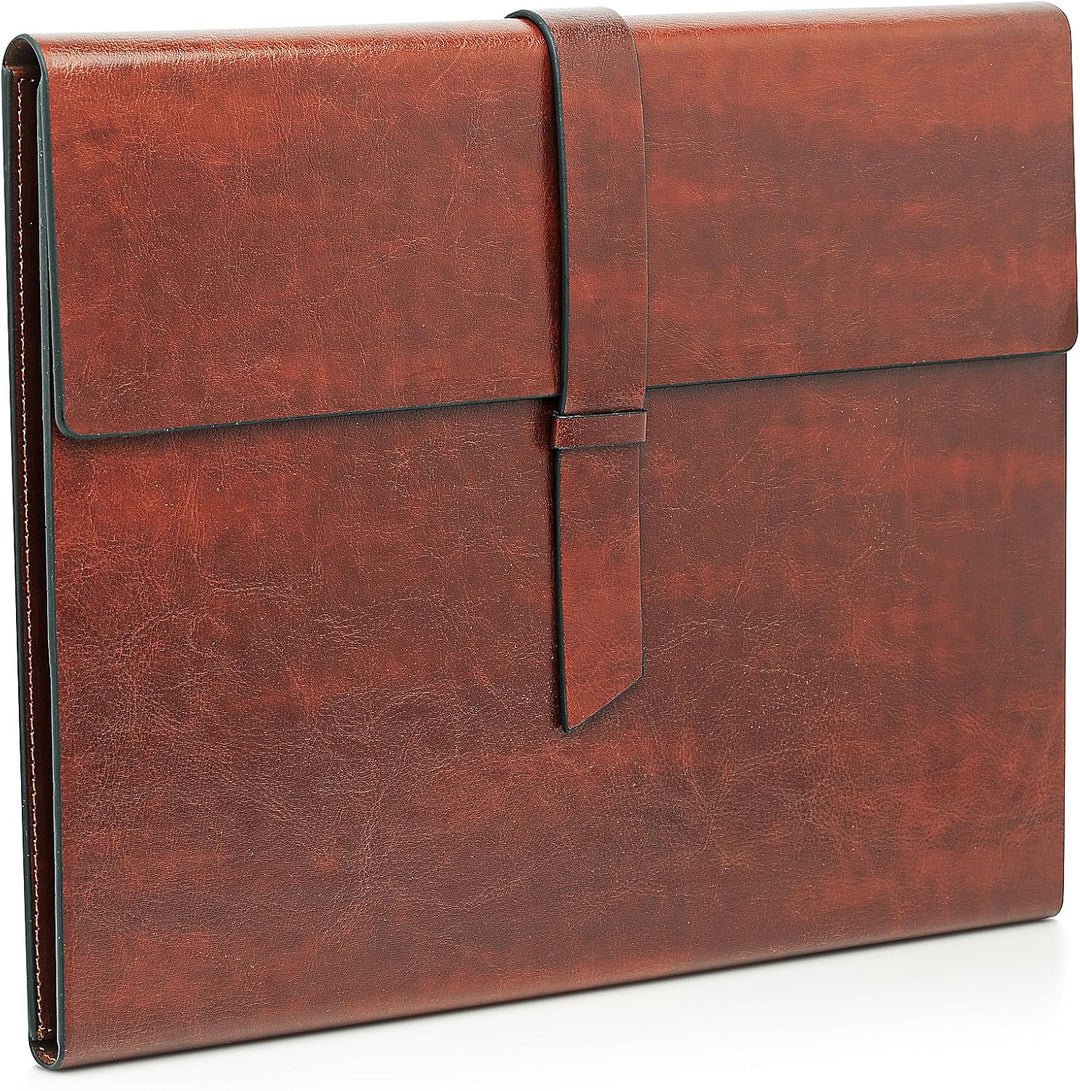 Gallaway Leather Padfolio-Ordner aus veganem Leder, schmal, Notizblockhalter, nachfüllbar, Business-