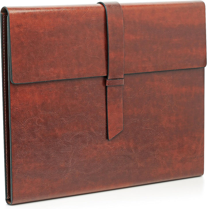 Gallaway Leather Padfolio-Ordner aus veganem Leder, schmal, Notizblockhalter, nachfüllbar, Business-