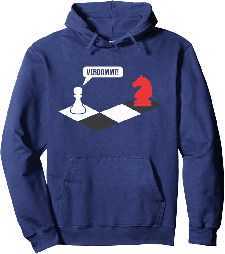 "Verdammt"! Lustiges Springer und Bauer Schachspieler Design Pullover Hoodie