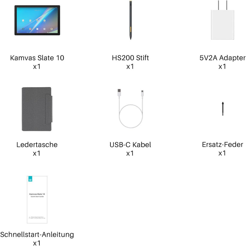 HUION Kamvas Slate 10 Eigenständig Grafiktablett, Kein Computer Erforderlich, 10,1 Zoll Kunsttablett