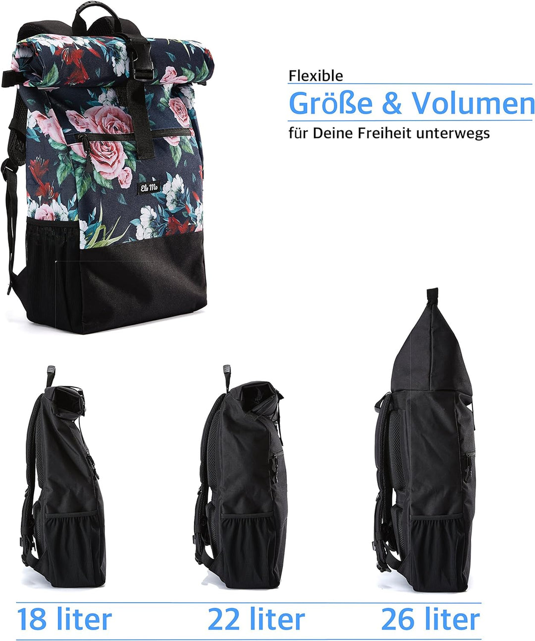 Ela Mo’s Rucksack Damen | Schön und Durchdacht | für Uni Reisen Freizeit Job | mit Laptopfach & Anti