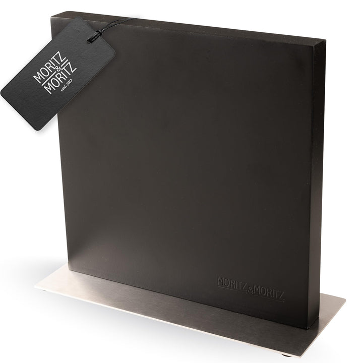 Moritz & Moritz Magnet Messerblock schwarz - Messerhalter Magnetisch mit starkem Halt - stabiler Kni