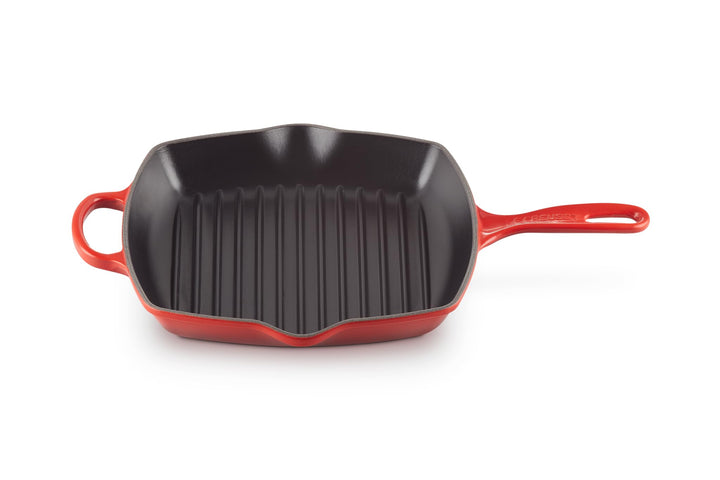 LE CREUSET Signature Gusseisen-Grillpfanne, Quadratisch, 26 cm, Für alle Herdarten inkl. Induktion g
