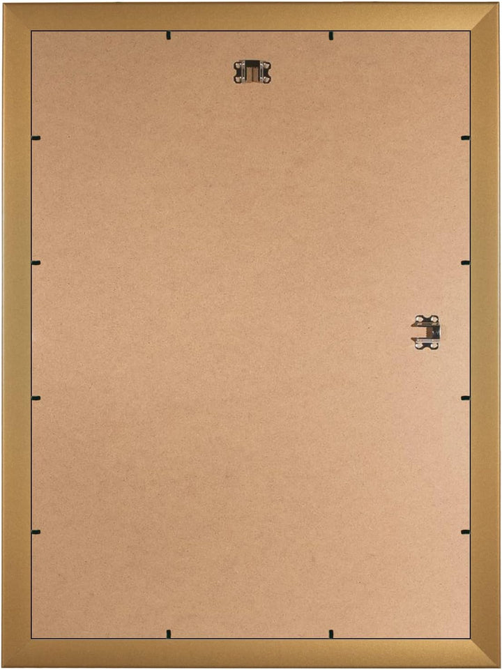 Holz Bilderrahmen 16 x 142 cm nach Mass - Farbe: Gold Schlicht | Grösse wählbar | mit Antireflex Acr